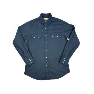Wrangler Men's Medium Black Long Sleeve Western Pearl Snap Shirt Classic Yoke